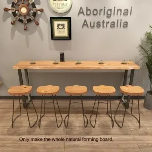 （VIP6）Custom Solid Wood Bar Long Bar Table Home High-foot Balcony Dessert Shop Table and Chair Bangladesh (New)