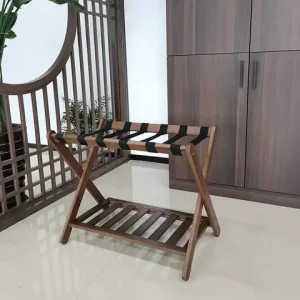 Wooden Luggage Storage Rack Hotel Bedroom Double Foldable Luggage Rack Floor-to-ceiling Suitcase Holder Bangladesh (New)