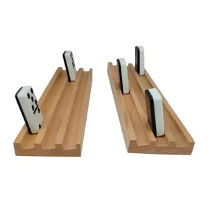 Wooden Domino Holder Non-Slip Base Multi-Angle Storage Tray For Domino Tiles Cards Organizer Accessory Bangladesh (New)