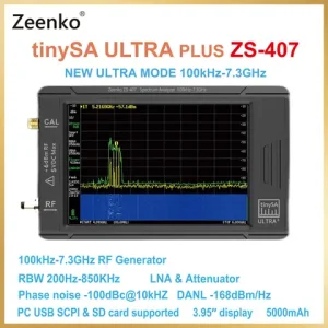 Zeenko ZS-407 Hand held tiny Spectrum analyzer tinySA ULTRA PLUS 4" display battery 5000mAh  100K-7.3GHz Bangladesh (New)
