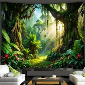 [Premium Forest Tapestry] 1pc Ultra Large Forest Park Landscape Tapestry | Premium Polyester Print with Vibrant Colors, Wrinkle- Bangladesh (New)
