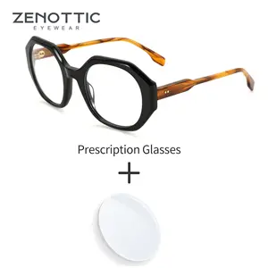ZENOTTIC Vintage Hexagonal Prescription Glasses Men Acetate Women Optical Eyeglasses Myopia Hyperopia Progressive Anti-Blu-ray Bangladesh (New)