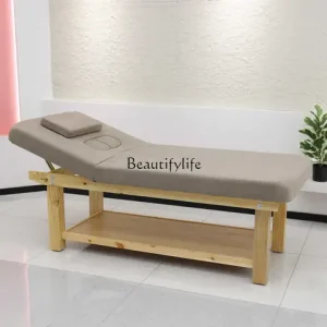 yj5Solid Wood Foldable Professional Wooden Facial Bed Home with Chest Hole Physiotherapy Tattoo Embroidery Massage Bed Bangladesh (New)