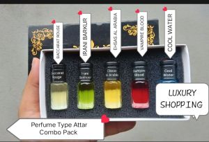 Perfume Type Attar Combo Pack (5 piece - Vampire Blood, Ehsas Al Arabia, Baccarat Rouge, Cool Water, Irani Bakhoor) Bangladesh (New)
